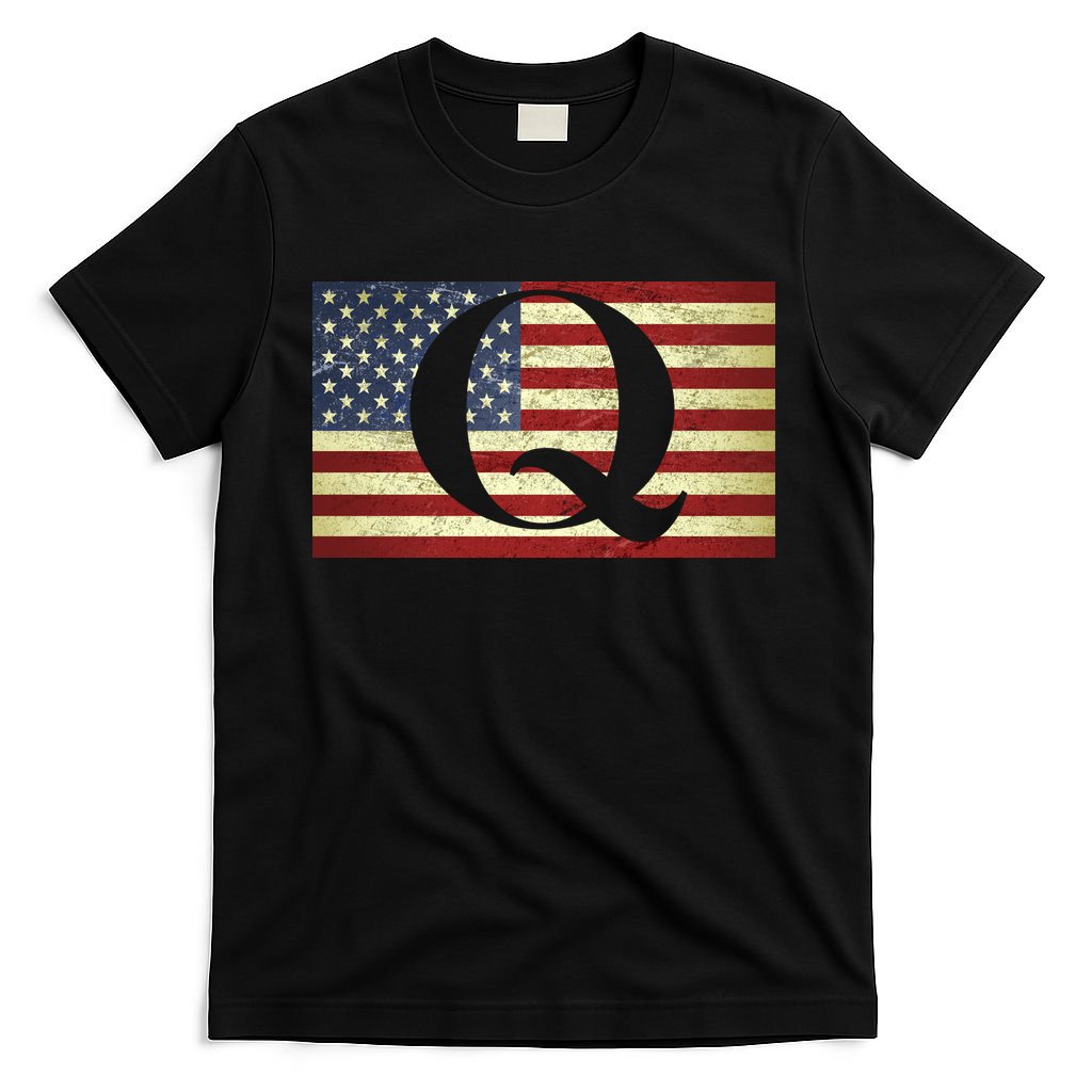 Vintage Q-Anon USA Flag T-Shirt