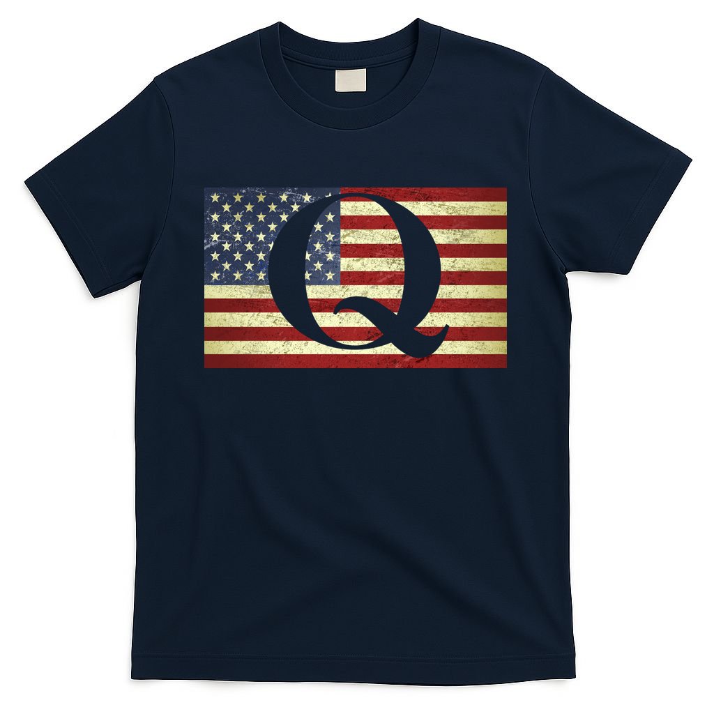 Vintage Q-Anon USA Flag T-Shirt