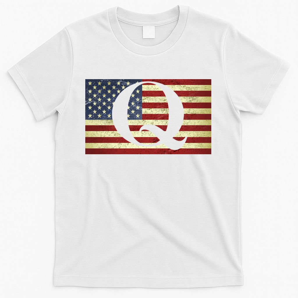Vintage Q-Anon USA Flag T-Shirt