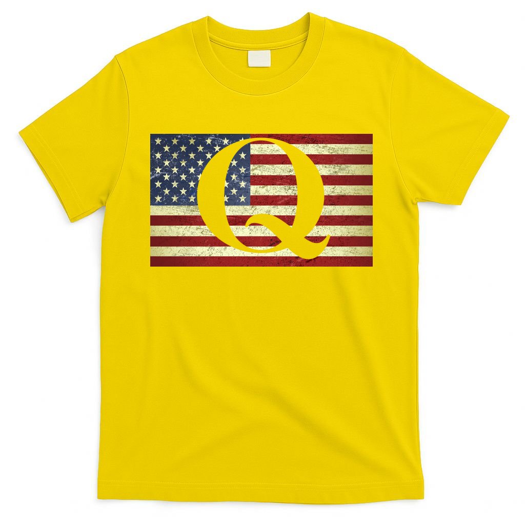 Vintage Q-Anon USA Flag T-Shirt
