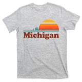 Vintage Retro Michigan Sunset Logo T-Shirt