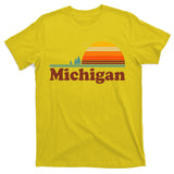 Vintage Retro Michigan Sunset Logo T-Shirt