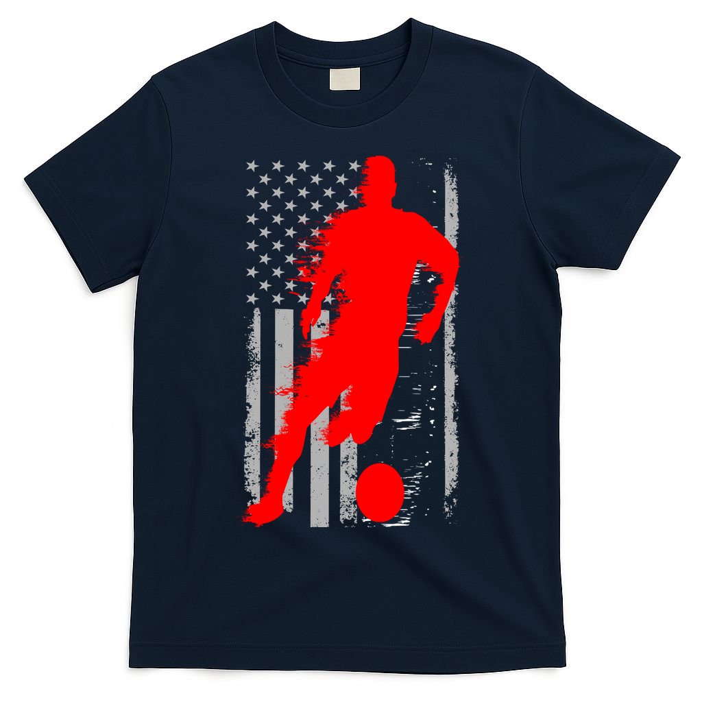 Vintage Soccer American Flag USA  T-Shirt