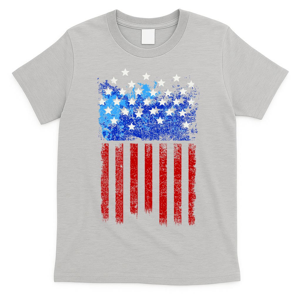 Vintage USA American Flag Paint T-Shirt
