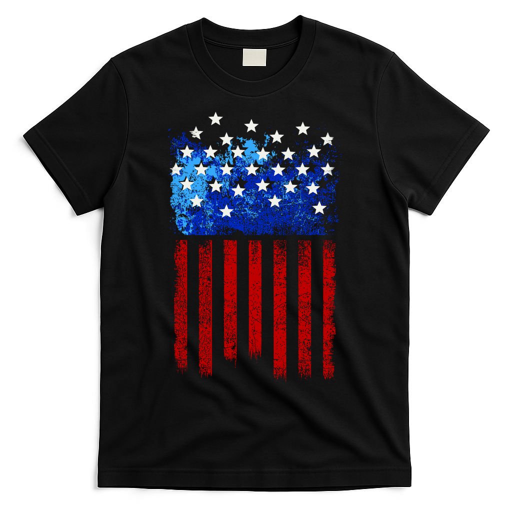 Vintage USA American Flag Paint T-Shirt