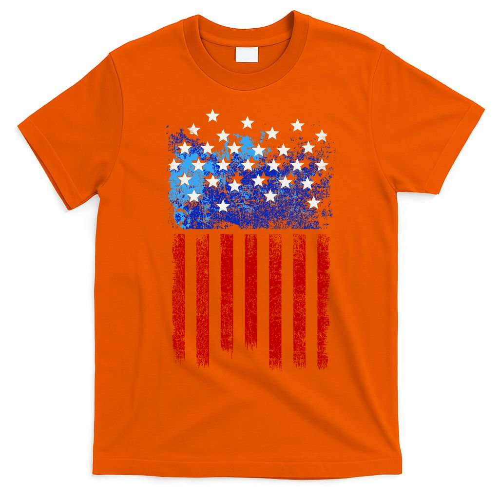 Vintage USA American Flag Paint T-Shirt