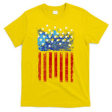 Vintage USA American Flag Paint T-Shirt