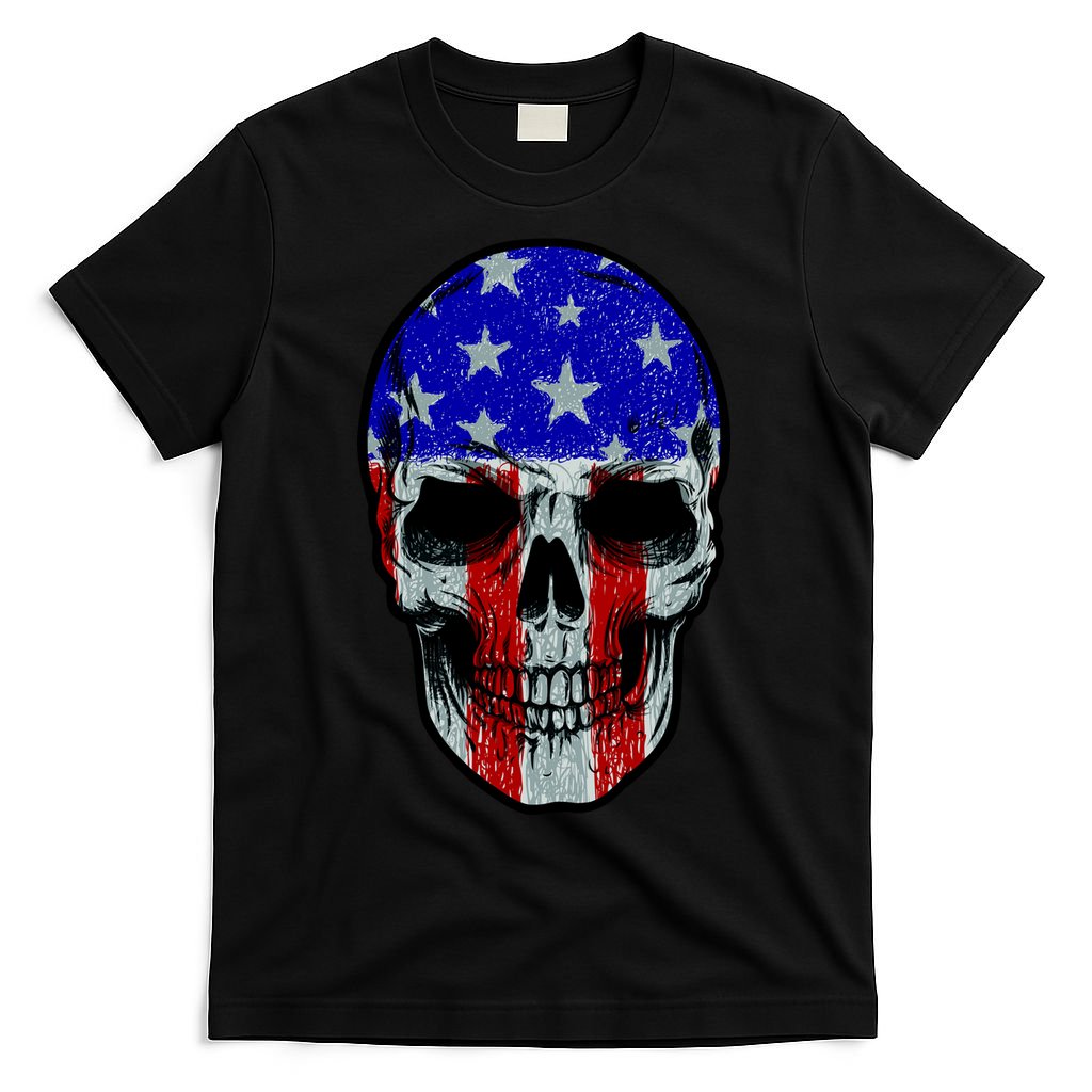 Vintage USA American Patriot Skull T-Shirt