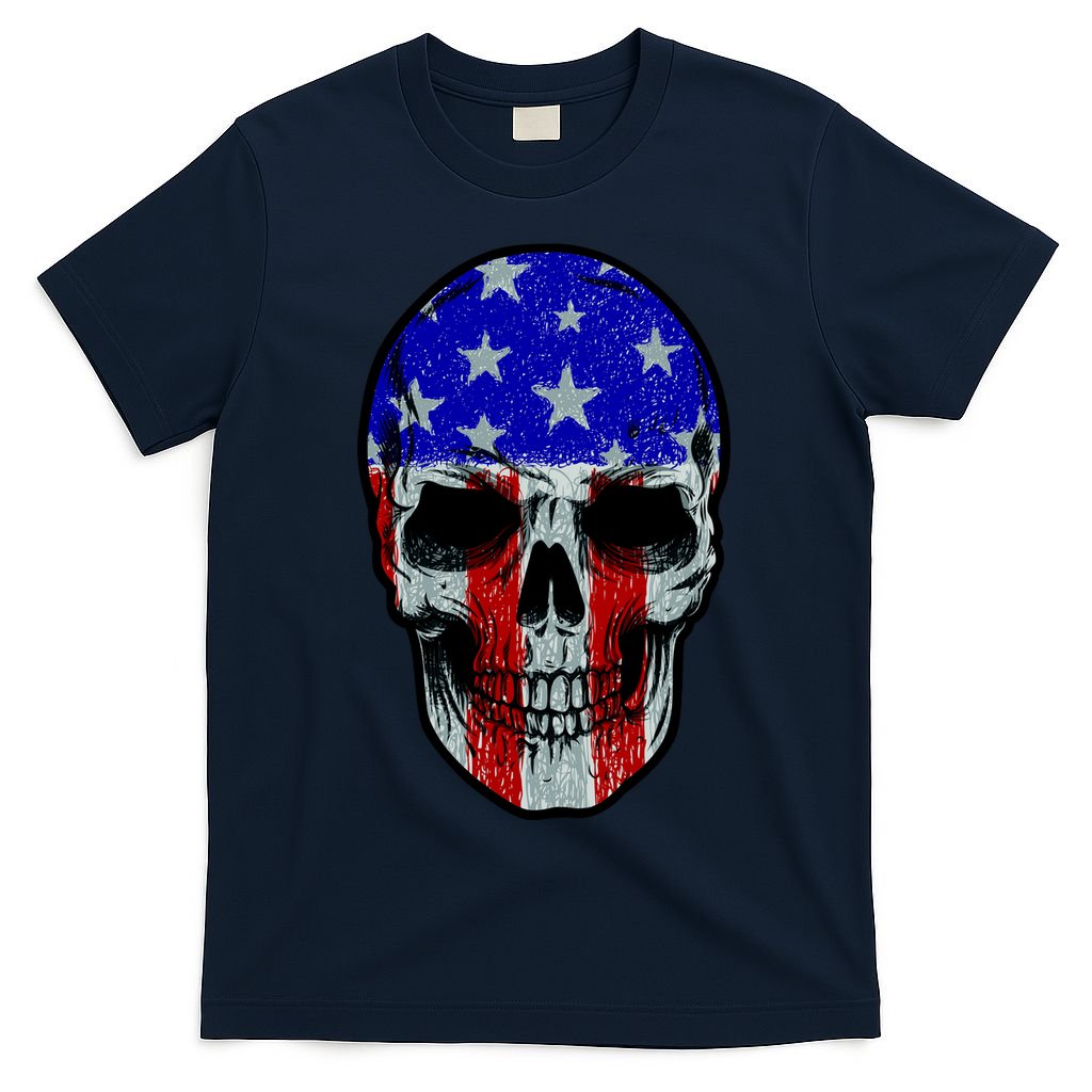 Vintage USA American Patriot Skull T-Shirt