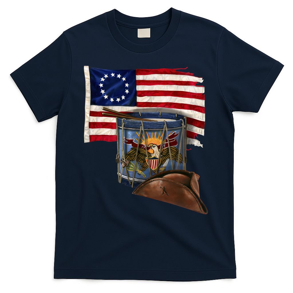 Vintage USA Flag Patriotic Drum T-Shirt