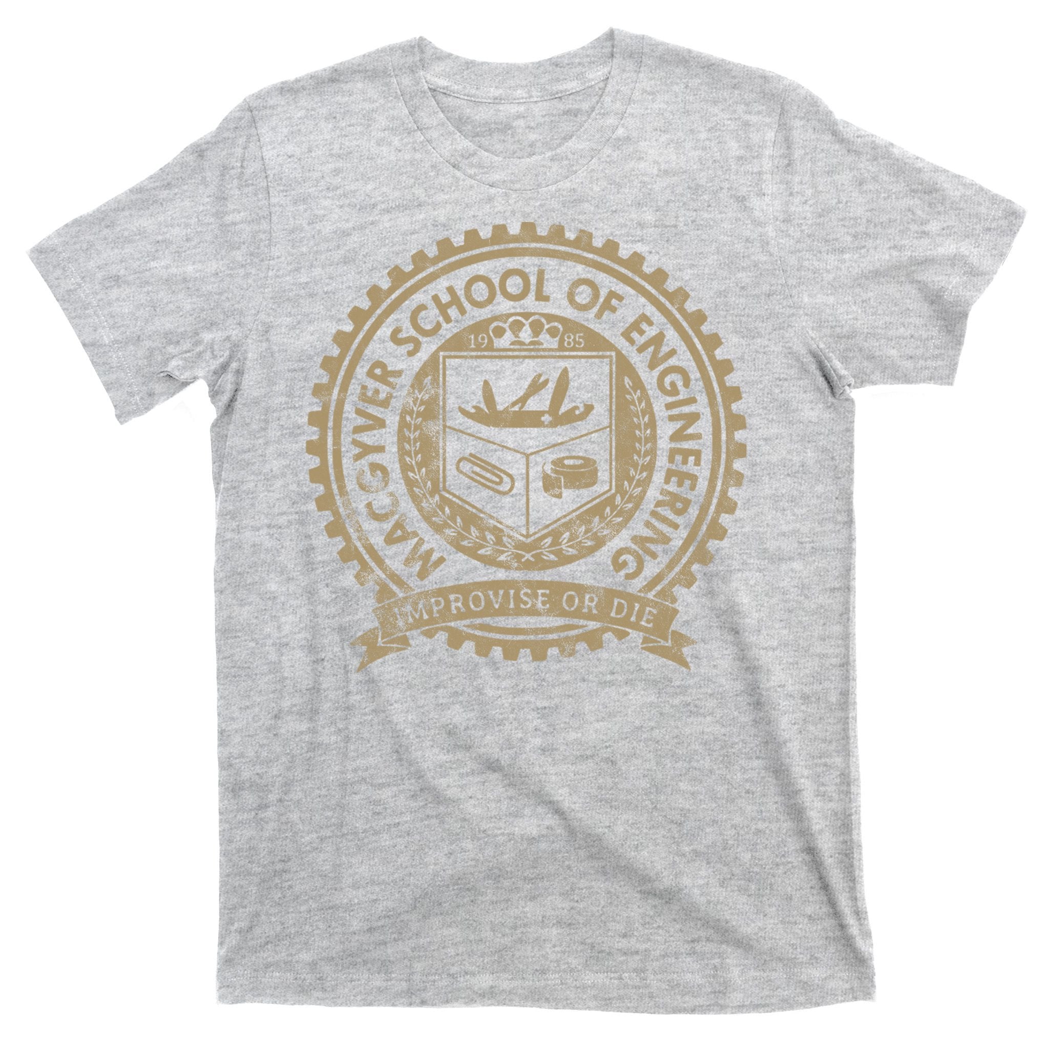 Vintage Macgyver School Of Engineering Improvise Or Die T-Shirt