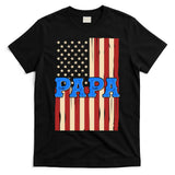 Vintage Papa Patriotic Usa Flag T-Shirt