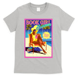Vintage Retro Book Girl Summer Poster T-Shirt