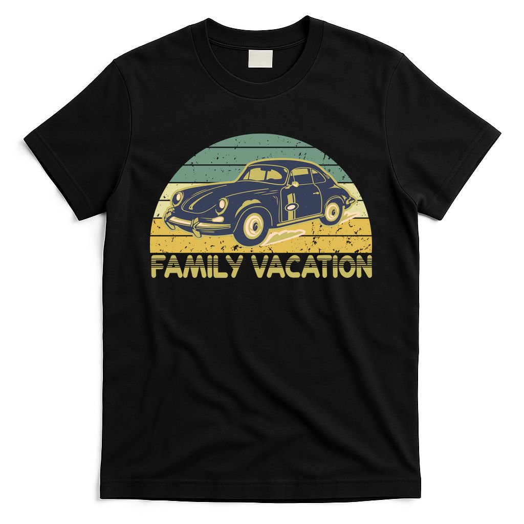 Vintage Retro Family Vacation Old Classic Car T-Shirt