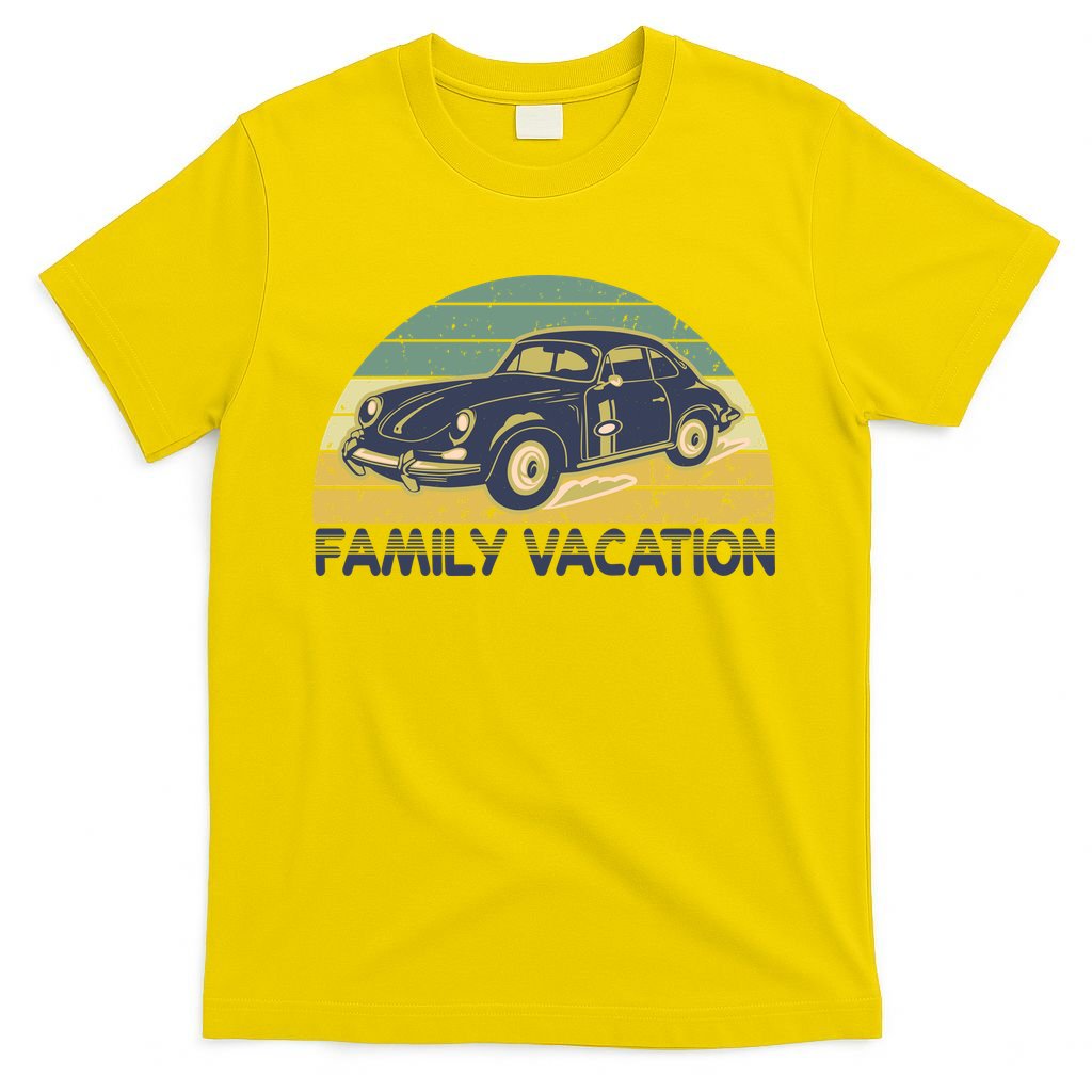 Vintage Retro Family Vacation Old Classic Car T-Shirt