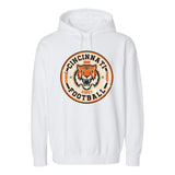 Vintage Roaring Tiger Football Logo Emblem Garment-Dyed Fleece Hoodie