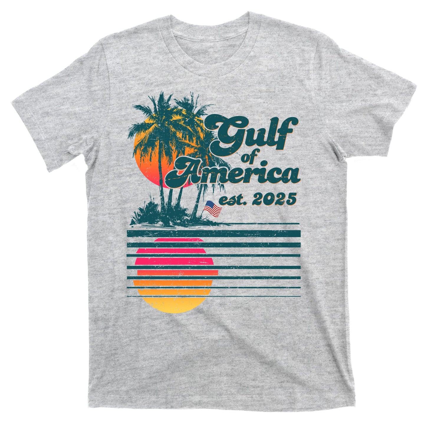 Vintage Tropical Gulf Of America Est 2025 T-Shirt