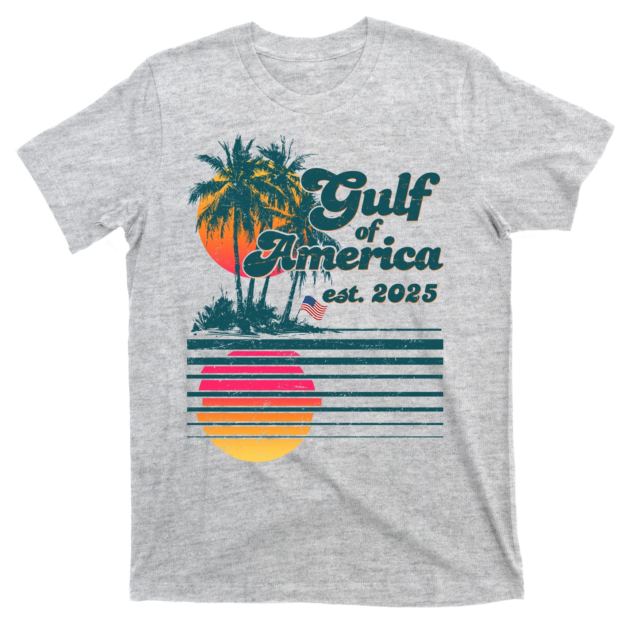Vintage Tropical Gulf Of America Est 2025 T-Shirt
