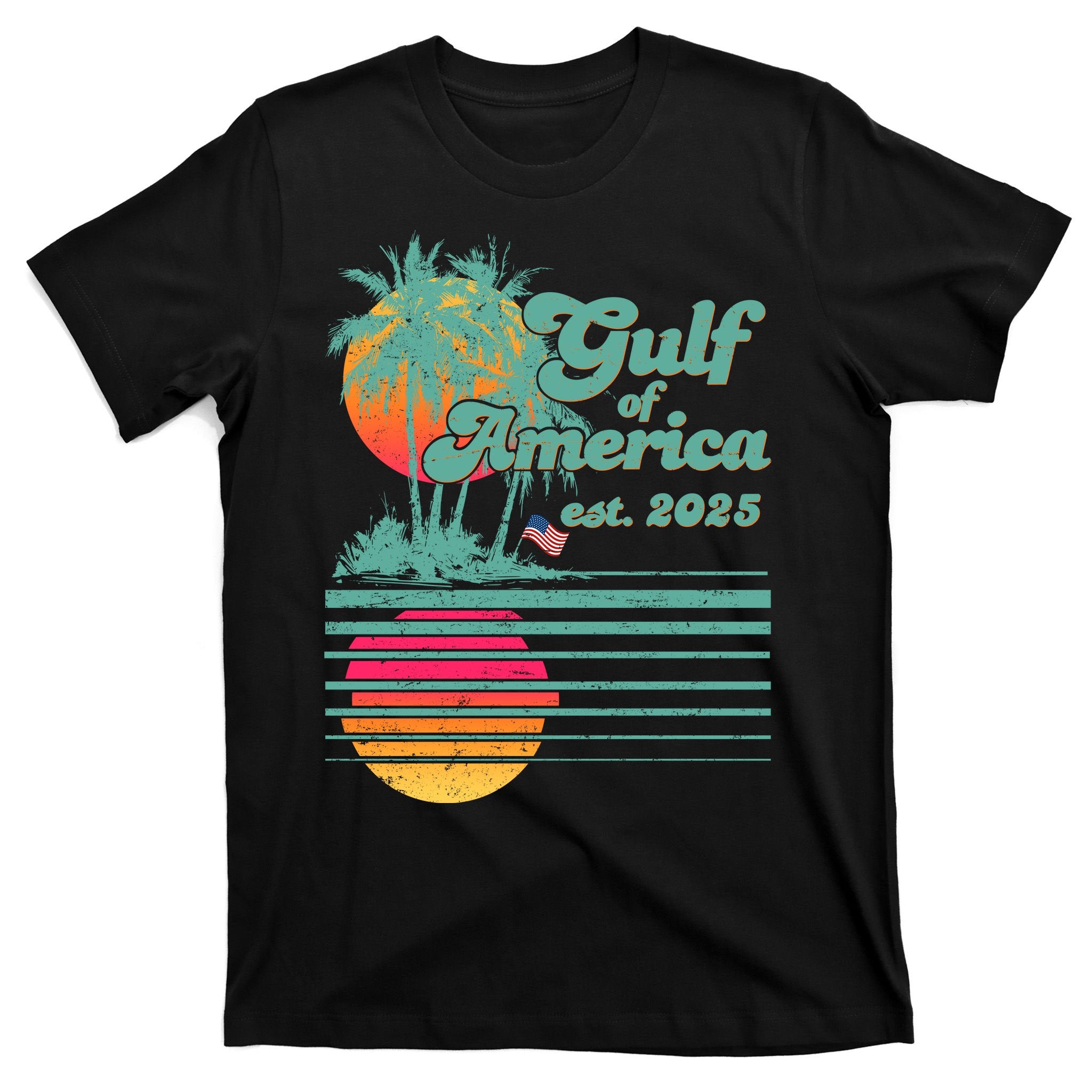 Vintage Tropical Gulf Of America Est 2025 T-Shirt