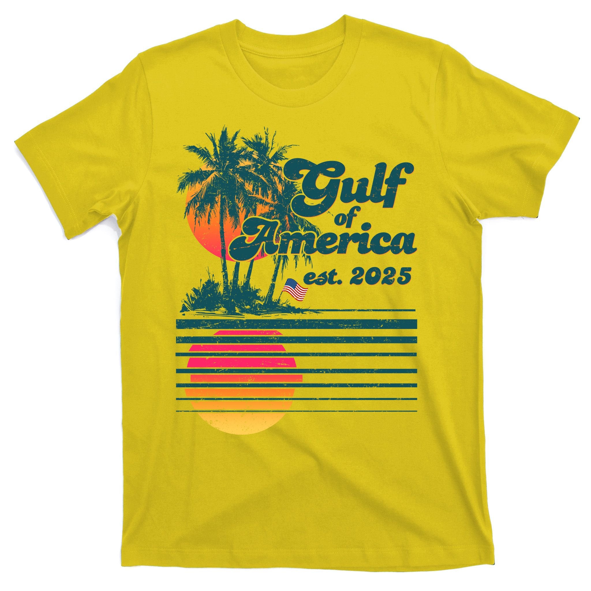 Vintage Tropical Gulf Of America Est 2025 T-Shirt