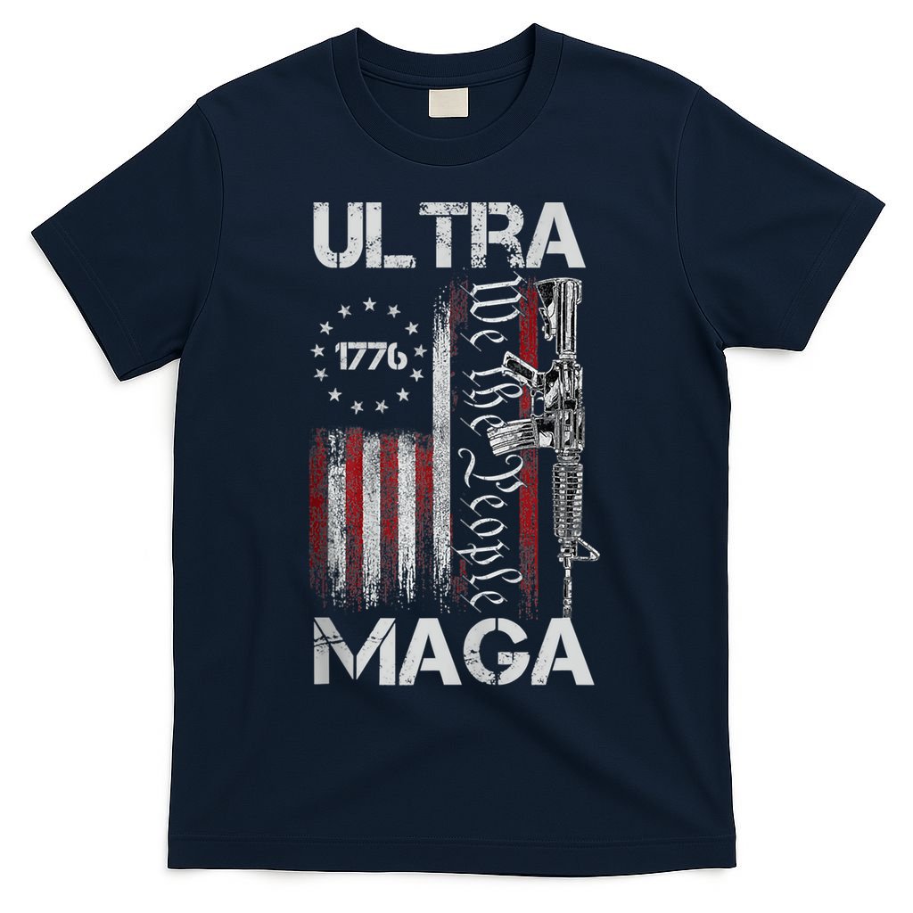 Vintage Usa Flag Ultra Maga Gun Usa T-Shirt