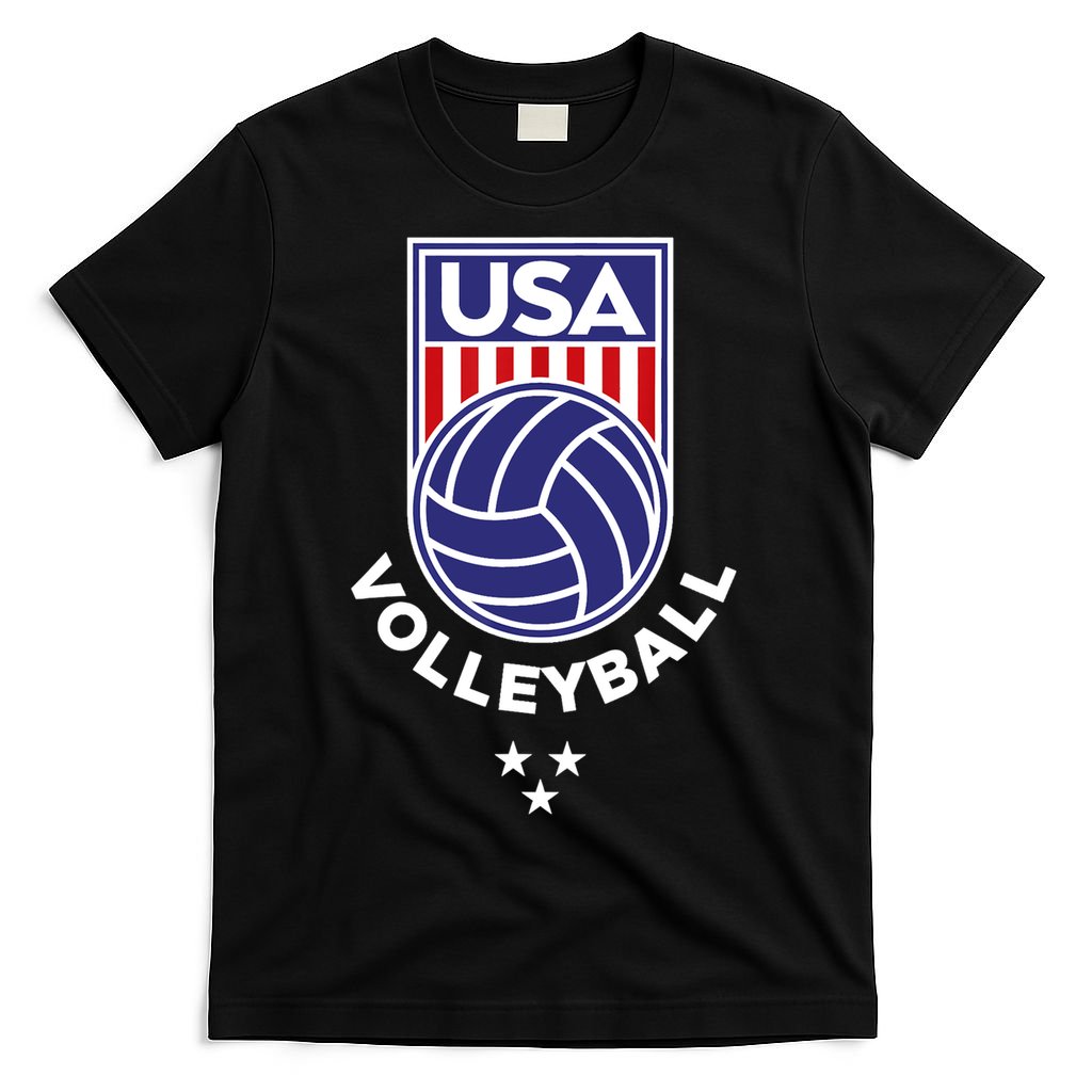 Volleyball USA Support The Team Shirt USA Flag Beach TShirt T-Shirt