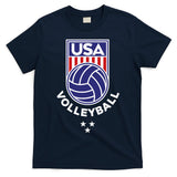 Volleyball USA Support The Team Shirt USA Flag Beach TShirt T-Shirt