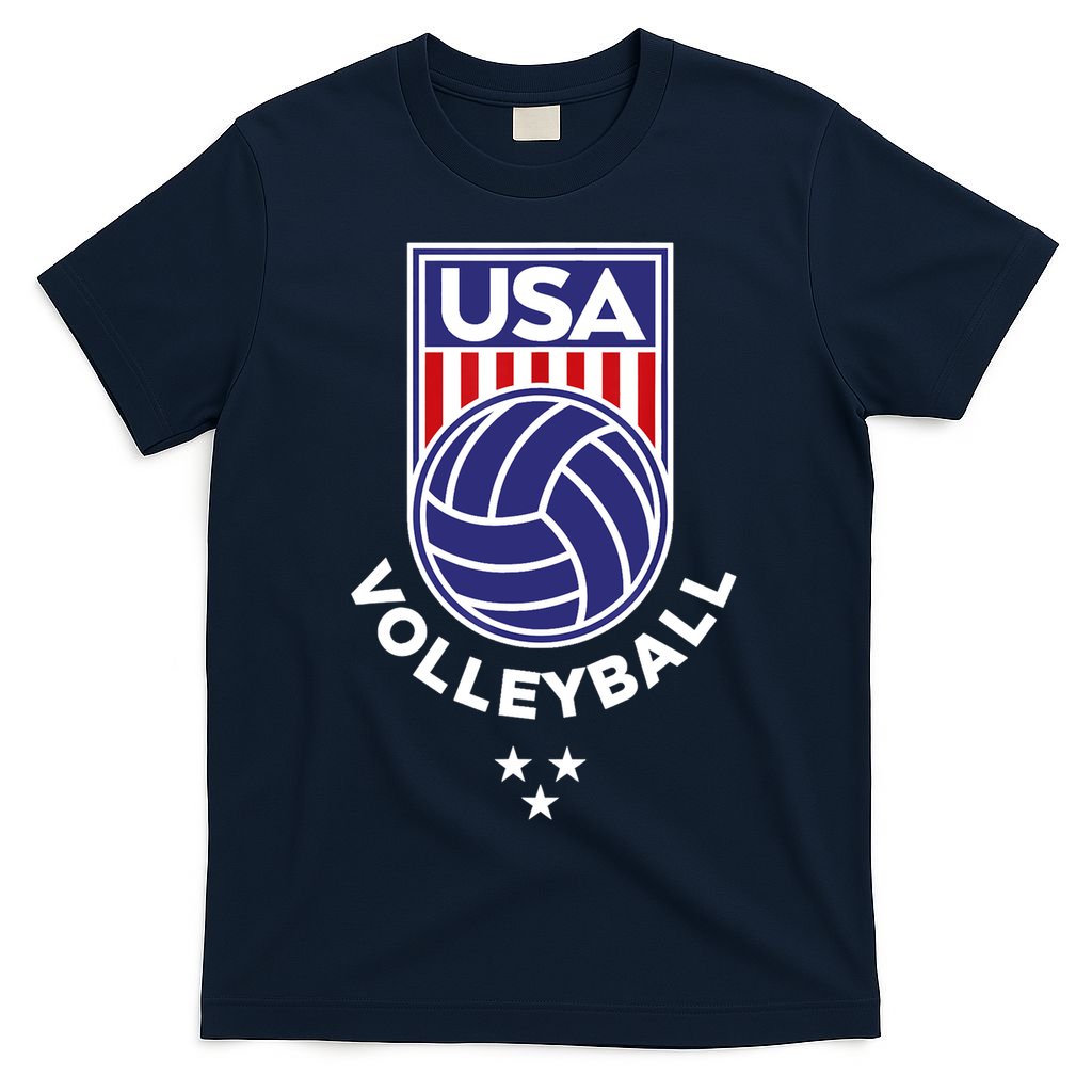 Volleyball USA Support The Team Shirt USA Flag Beach TShirt T-Shirt