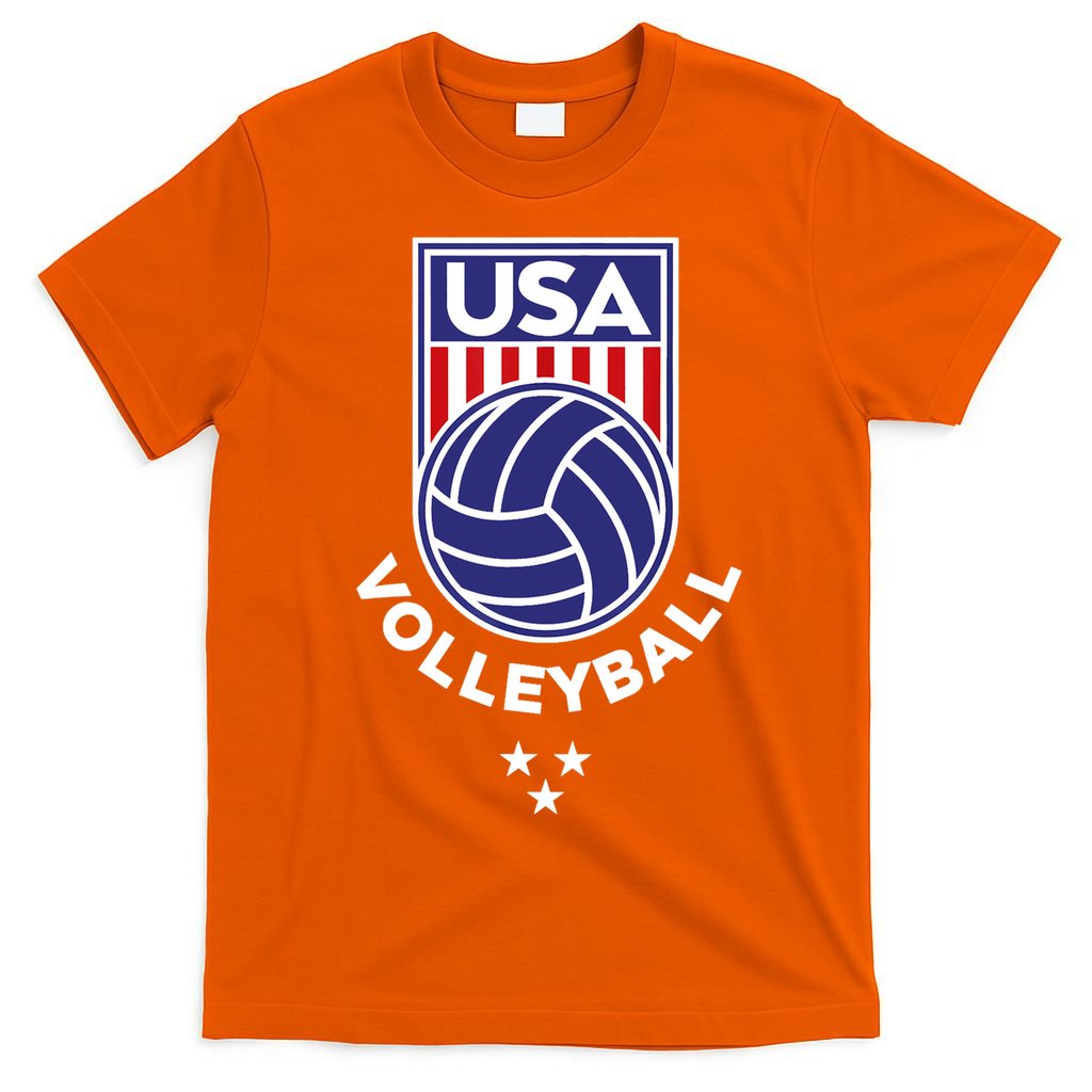 Volleyball USA Support The Team Shirt USA Flag Beach TShirt T-Shirt