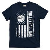 Vintage Volleyball Dad Usa Flag Retro Fathers Day Daddy Papa T-Shirt