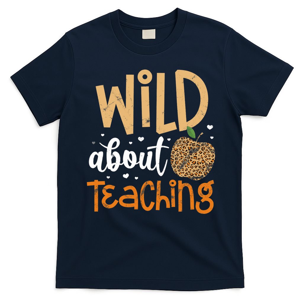 Wild About Teaching Teacher Back to School Leopard Print T-Shirt
