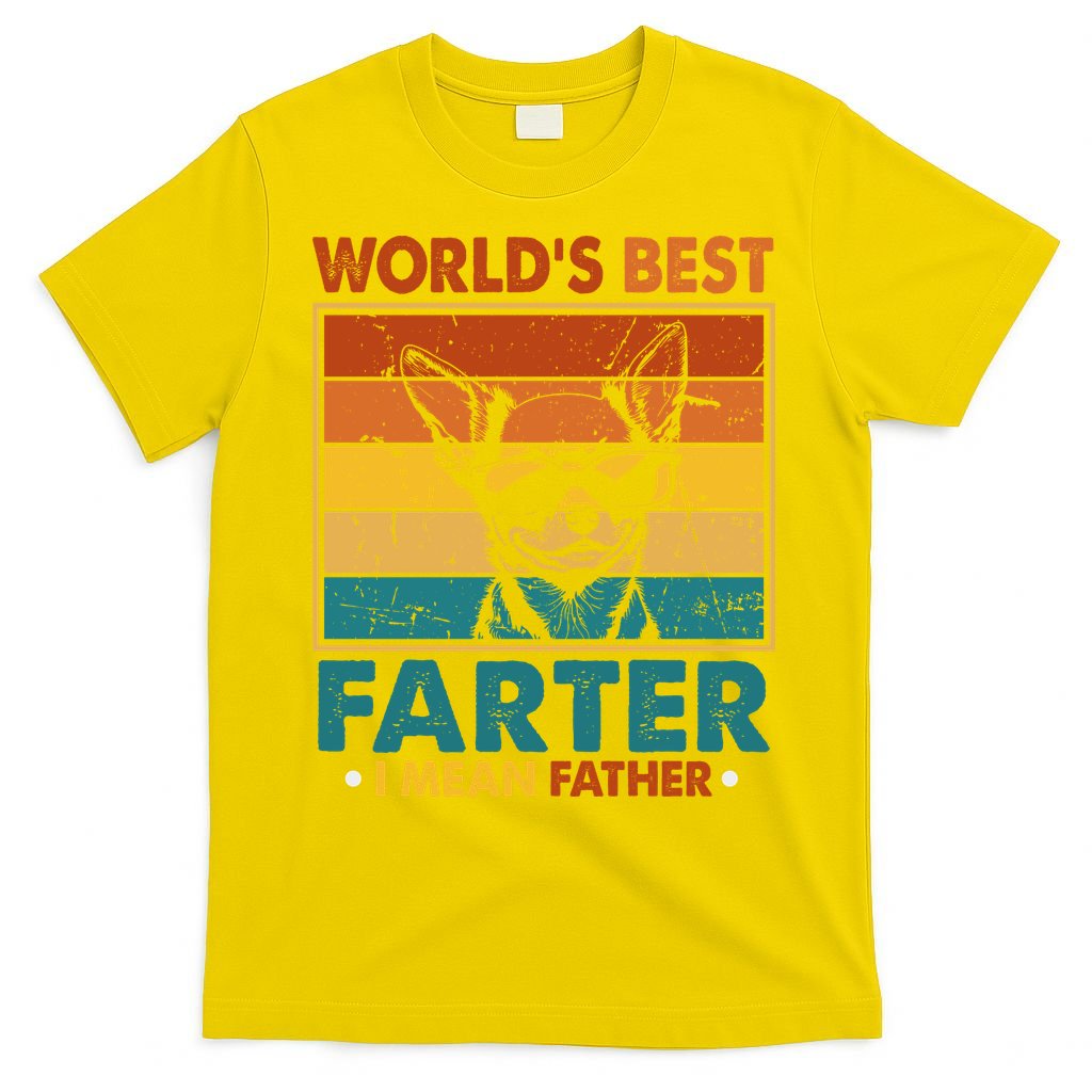 World's Best Farter I Mean Father Fathers Day Funny Dad Dog T-Shirt