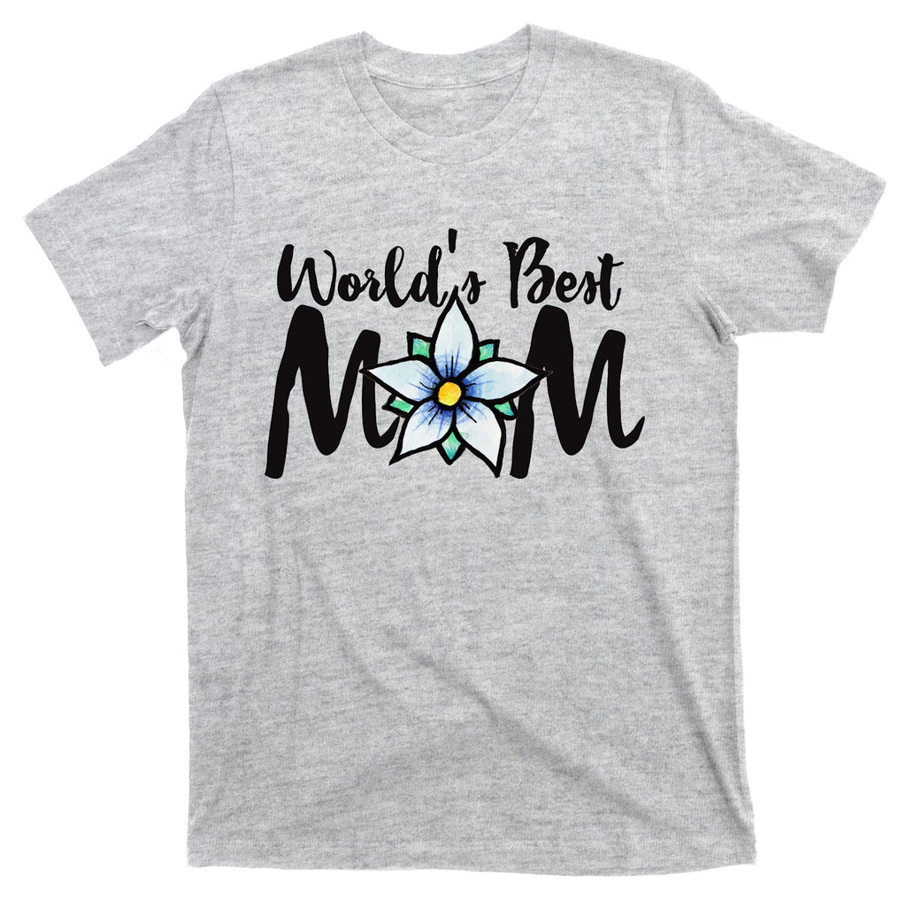 World's Best Mom Flower T-Shirt