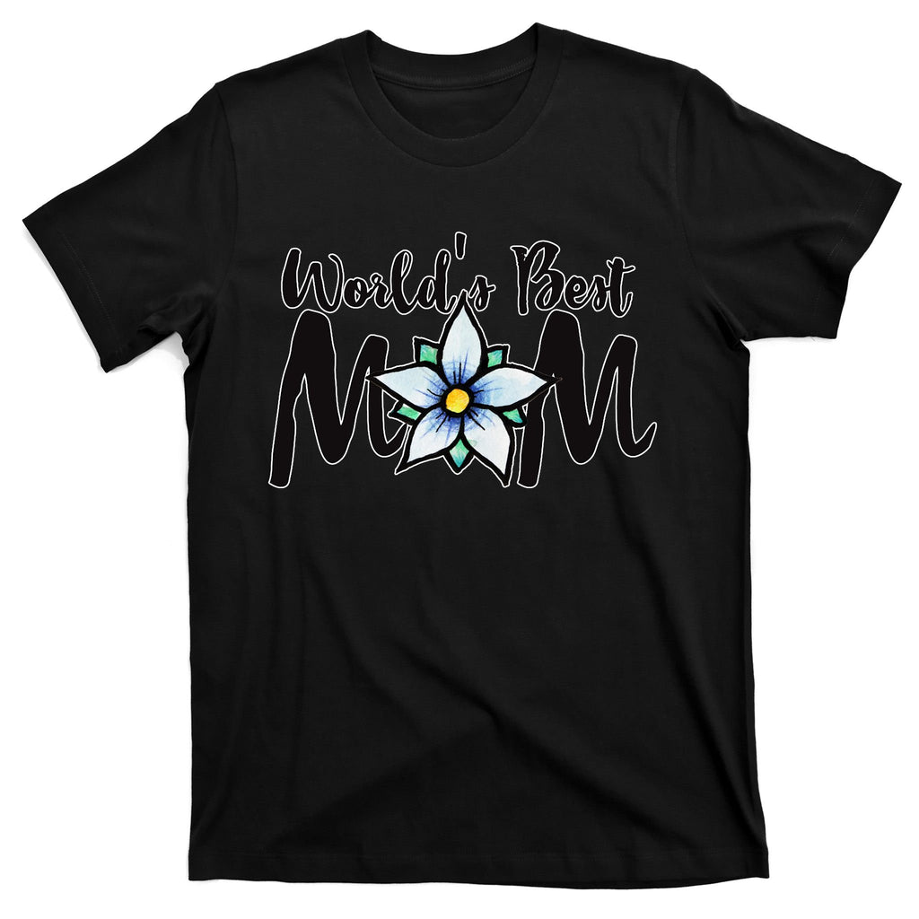 World's Best Mom Flower T-Shirt