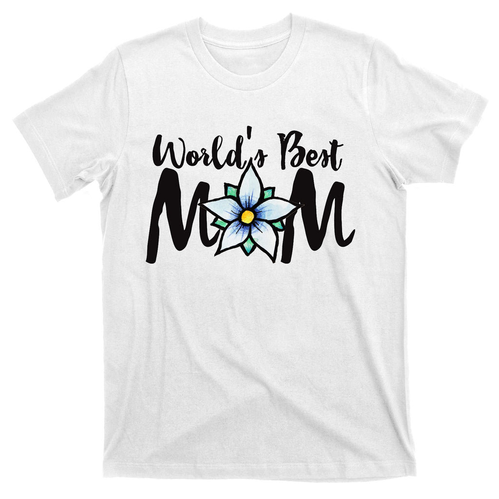 World's Best Mom Flower T-Shirt