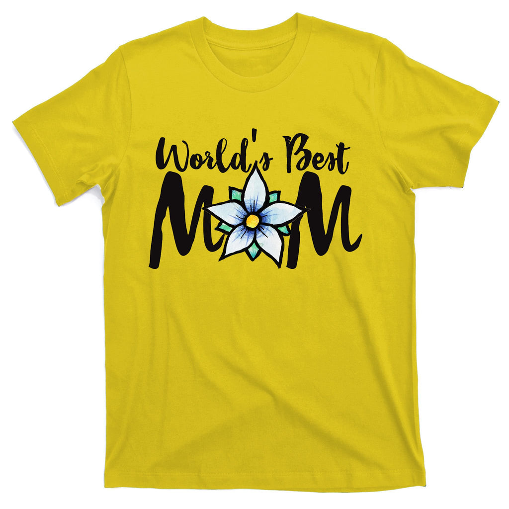 World's Best Mom Flower T-Shirt