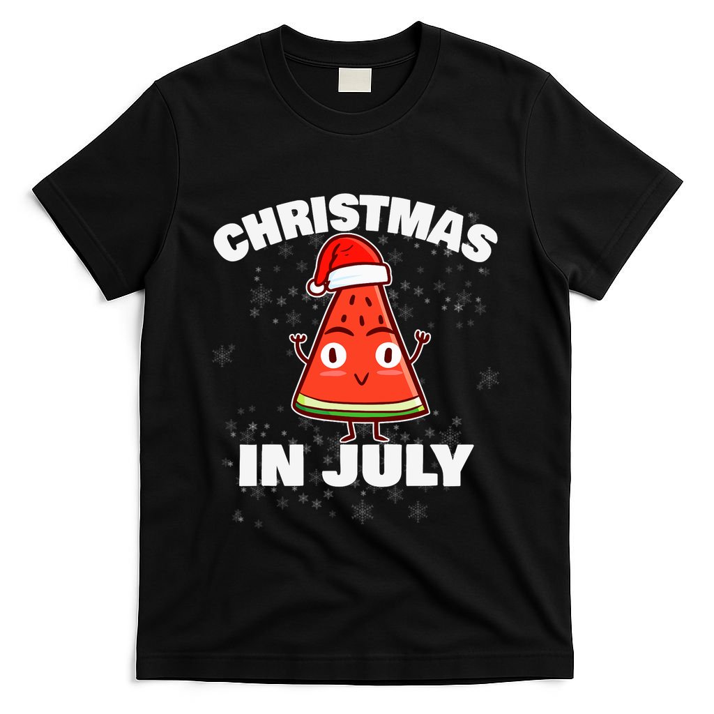 Watermelon Christmas In July Christmas Tree Summer Christmas T-Shirt