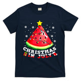 Watermelon Christmas Tree Christmas In July Summer Vacation T-Shirt
