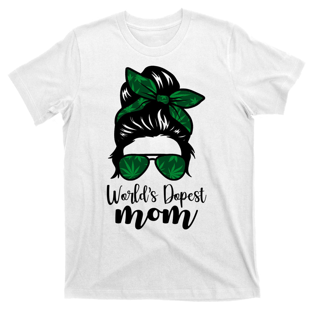 World's Dopest Mom Weed Hair Bun T-Shirt