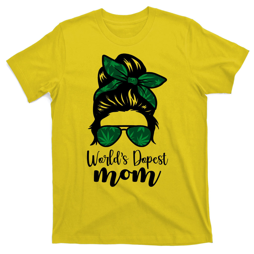 World's Dopest Mom Weed Hair Bun T-Shirt