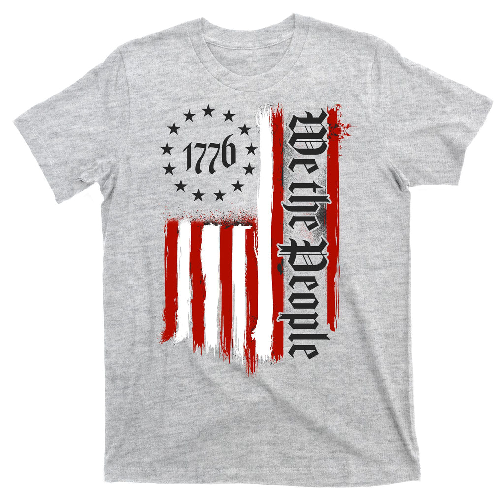We The People 1776 Distressed USA American Flag T-Shirt