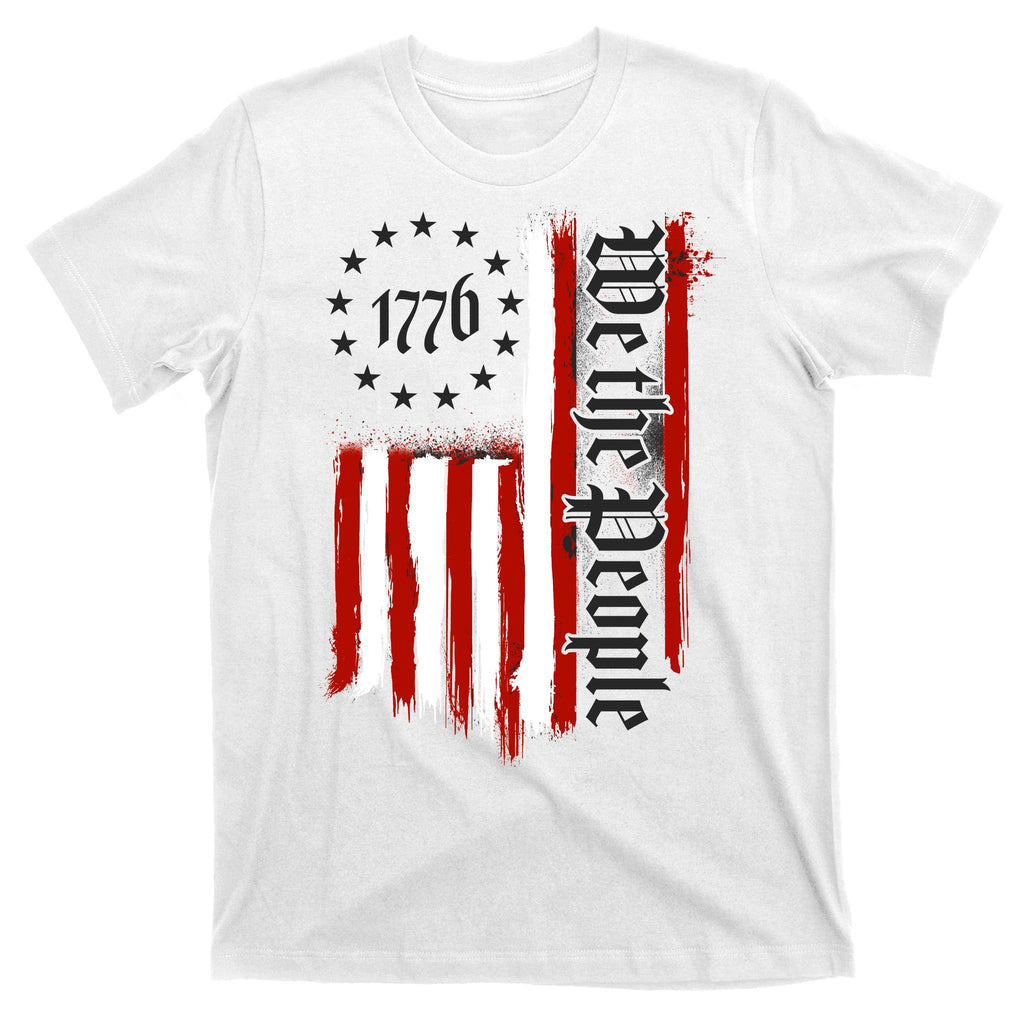 We The People 1776 Distressed USA American Flag T-Shirt