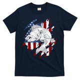 Walleye Fishing American Flag Usa Patriotic Fisherman Cool Gift T-Shirt