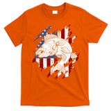 Walleye Fishing American Flag Usa Patriotic Fisherman Cool Gift T-Shirt
