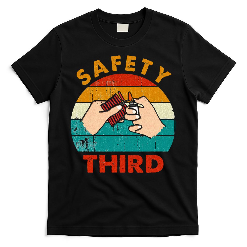 Warning Fireworks Firecrackers Safety Third 4th Of July T-Shirt