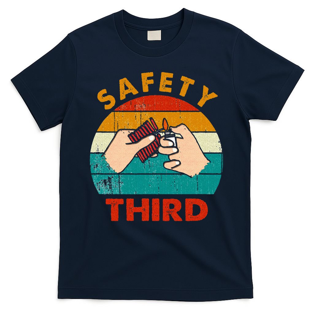 Warning Fireworks Firecrackers Safety Third 4th Of July T-Shirt