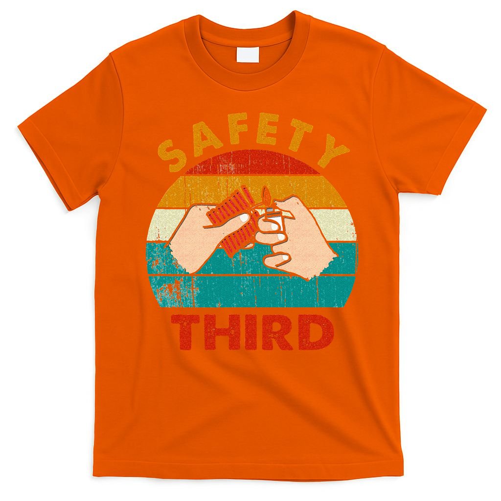 Warning Fireworks Firecrackers Safety Third 4th Of July T-Shirt