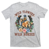 Wild Flowers Wild Horses Cowgirl T-Shirt