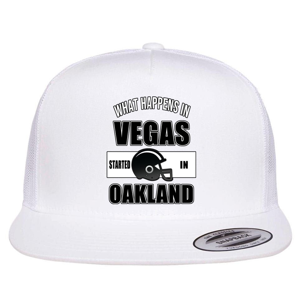 What Happens In Vegas started In Oakland Football Flat Bill Trucker Hat