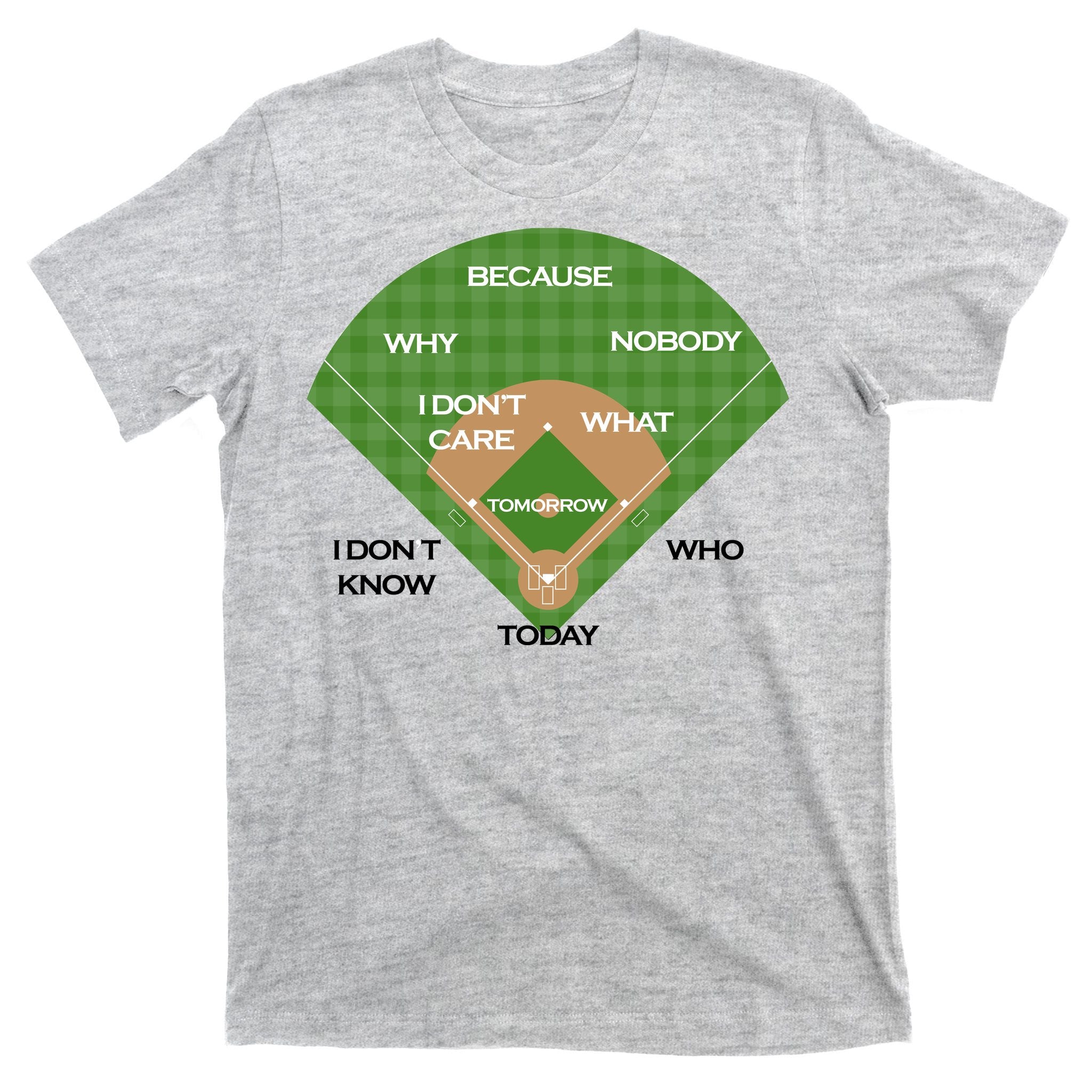 Who's on First Baseball Diamond Fielding Card T-Shirt